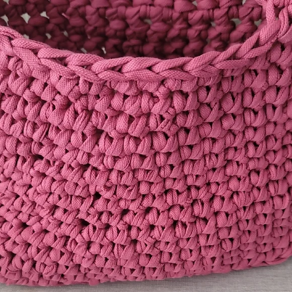 Handcrafted Pink Woven Tote Bag - Picture 8 of 14